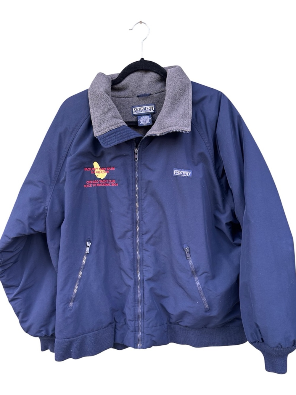 Vintage Lands End 2004 Chicago Yacht Club Race to Mackinac Bomber Jacket